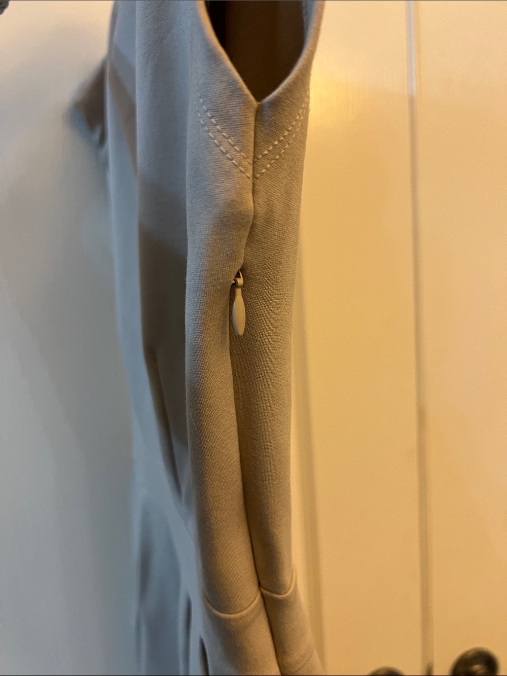 Quince Ultra Stretch Ponte Midi Dress with Cap Sleeves in Beige - Picture 8 of 12